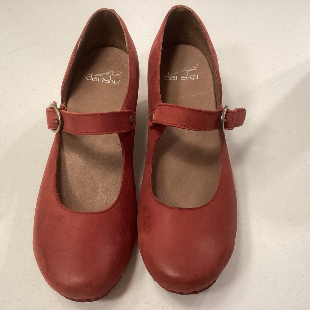 Red densko sandals size 39 or size 8.5  regular.